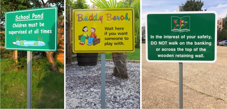 grass stake school signs